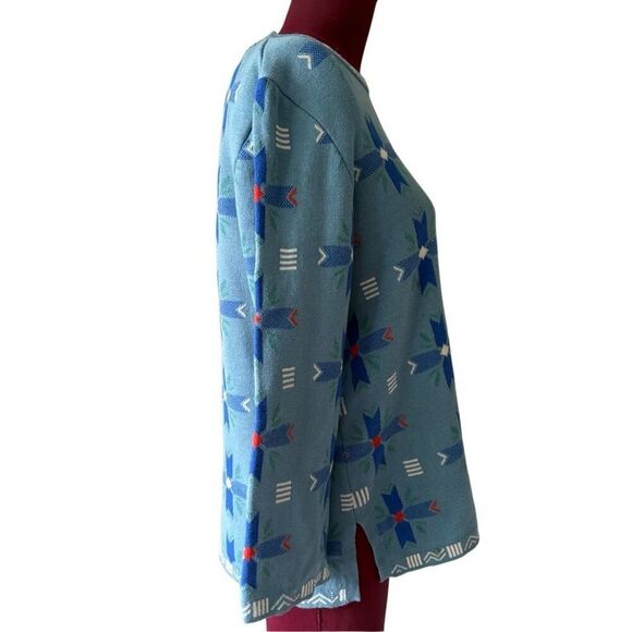 NWOT Gudrun Sjoden Sweater size S Blue Aztec Nordic - Picture 8 of 8